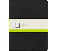 Moleskine - Cahier Journal, Set de 3 Cuadernos con Páginas Blancas, Cubierta de Cartón, Tamaño Extra Grande 19 x 25 cm, Color Negro, 120 Páginas