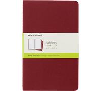 Moleskine Cahier CH118 – Set de 3 cuadernos grandes, páginas en blanco, rojo arándano