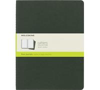 Moleskine Cahier Journal, Set de 3 Cuadernos con Páginas Blancas, Tapa de Cartón con Costura Vista en Algodón, Verde Mirto, 80 Páginas, Extra Large 19 x 25 cm