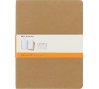 Moleskine Cahier Journal, Set de 3 Cuadernos Rayados, Tapa de Cartón con Costura Vista en Algodón, Marrón, 120 Páginas, Extra Large 19 x 25 cm