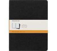 Moleskine Cahier Journal, Set de 3 Cuadernos Rayados, Tapa de Cartón con Costura Vista en Algodón, Negro, 120 Páginas, Extra Large 19 x 25 cm
