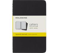 Moleskine Cahier Journal, Set de 3 Cuadernos Rayados, Tapa de Cartón con Costura Vista en Algodón, Negro, 64 Páginas, Pocket 9 x 14 cm