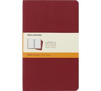 Moleskine Libretas Cahier rayadas, tapa cartón con costura vista, rojo arandano, set 3 L 13 x 21 cm