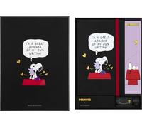 Moleskine Caja creativa Peanuts de edición limitada, cuaderno Snoopy + 12 lápices blandos Blackwing, tapa dura, grande (12,7 x 21 cm), negro, 176 páginas