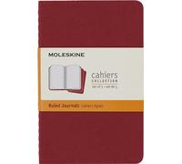 Moleskine CH111 Cuadernos Cahier – Rojo arándano, rayas, tamaño bolsillo – Set de 3