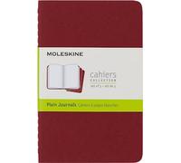 Moleskine Libretas Cahier CH113 Pocket 9 x 14 Lisas Rojo arándano Set de 3