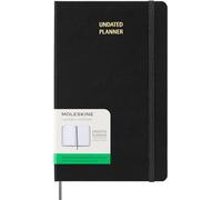 Moleskine Clásico Planificador Semanal Sin Fecha, Agenda 12 Meses Personalizable Sin Fecha, Tapa Dura Y Cierre Elástico, Tamaño Grande 13 x 21 cm, Color Negro