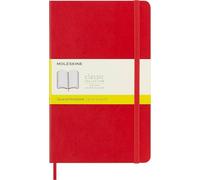 Moleskine Classic Notebook, Cuaderno Con Cuadros, Tapa Blanda y Cierre Elástico, Tamaño Large 13 x 21 cm, Color Rojo Escarlata, 192 páginas