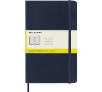 Moleskine - Cuaderno Clásico con Hojas Cuadriculadas, Tapa Blanda y Cierre Elástico, Color Azul Zafiro, Tamaño Grande 13 x 21 cm, 192 Hojas