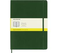 Moleskine Classic Notebook, Cuaderno Con Cuadros, Tapa Blanda y Cierre Elástico, Tamaño XL 19 x 25 cm, Color Verde Mirto, 192 páginas