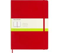 Moleskine Classic Notebook, Cuaderno con Páginas Blancas, Tapa Dura y Cierre Elástico, Tamaño XL 19 x 25 cm, Color Rojo Escarlata, 192 páginas