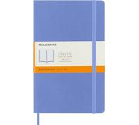 Moleskine Classic Notebook, Cuaderno Rayado, Tapa Blanda y Cierre Elástico, Tamaño Large 13 x 21 cm, Color Azul Hortensia, 240 páginas