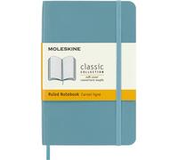 Moleskine Cuaderno Clásico – Rayado, tapa blanda, cierre elástico, Azul Arrecife 9x14 cm, 192 hojas