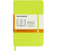 Moleskine Classic Notebook, Cuaderno Rayado, Tapa Blanda y Cierre Elástico, Tamaño Pocket 9 x 14 cm, Color Verde Limón, 192 páginas
