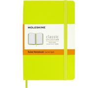 Moleskine Classic Notebook, Cuaderno Rayado, Tapa Dura y Cierre Elástico, Tamaño Pocket 9 x 14 cm, Color Verde Limón, 192 páginas