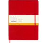 Moleskine Classic Notebook, Cuaderno Rayado, Tapa Dura y Cierre Elástico, Tamaño XL 19 x 25 cm, Color Rojo Escarlata, 192 páginas