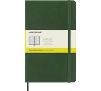 Moleskine - Cuaderno Clásico con Hojas Cuadriculadas, Tapa Blanda y Cierre Elástico, Color Verde Mirto, Tamaño Grande 13 x 21 cm, 192 Hojas