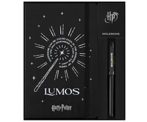 Moleskine Colección Hechizos Wizarding World Harry Potter Giftbox, Caja de Regalo con Bolígrafo Roller Kaweco y Cuaderno a Rayas con Tapa Dura y Cierre Elástico, Formato Grande 13 x 21