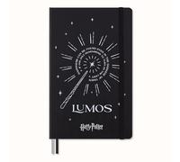 Moleskine Colección Hechizos Wizarding World Harry Potter Lumos Notebook, Cuaderno a Rayas con Tapa Dura Resplandeciente y Guardas Personalizadas, Formato Grande 13 x 21 cm