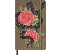 Moleskine Cuaderno Año De La Serpiente, Cuaderno A Rayas Con Tapa Dura Y Cierre Elástico, Colección Año De La Serpiente, Diseño Flores, Formato Grande 13 x 21 cm