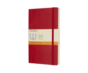 Moleskine Cuaderno Block Rojo con Páginas Rayadas y Bolsillo Trasero Extensible