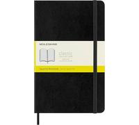 Moleskine Cuaderno Clásico con Hojas Cuadriculadas, Tapa Blanda y Cierre Elástico, Color Negro, Tamaño Grande 13 x 21 cm, 192 Hojas