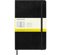 Moleskine - Cuaderno Clásico con Hojas Cuadriculadas, Tapa Dura y Cierre Elástico, Color Negro, Tamaño Grande 13 x 21 cm, 240 Hojas