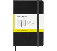 Moleskine - Cuaderno Clásico con Hojas Cuadriculadas, Tapa Dura y Cierre Elástico, Color Negro, Tamaño Pequeño 9 x 14 cm, 192 Hojas