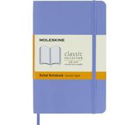 Moleskine - Cuaderno Clásico con Hojas de Rayas, Tapa Blanda y Cierre con Goma Elástica, Tamaño de Bolsillo 9 x 14 cm, Color Azul Hortensia, 192 Páginas