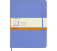 Moleskine - Cuaderno Clásico con Hojas de Rayas, Tapa Blanda y Cierre con Goma Elástica, Tamaño XL 19 x 25 cm, Color Azul Hortensia, 192 Páginas