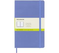 Moleskine Classic Notebook, Cuaderno con Páginas Blancas, Tapa Dura y Cierre Elástico, Large 13 x 21 cm, Azul Hortensia, 240 Páginas