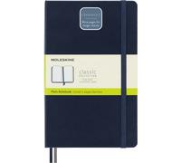 Moleskine - Cuaderno Clásico con Hojas en Blanco, Tapa Dura y Cierre con Goma Elástica, Tamaño Grande 13 x 21 cm, Color Azul Zafiro, 400 Páginas
