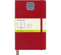 Moleskine - Cuaderno Clásico con Hojas en Blanco, Tapa Dura y Cierre con Goma Elástica, Tamaño Grande 13 x 21 cm, Color Rojo Escarlata, 400 Páginas