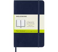 Moleskine - Cuaderno Clásico con Hojas Lisas, Tapa Blanda y Cierre Elástico, Color Azul Zafiro, Tamaño Pequeño 9 x 14 cm, 192 Hojas