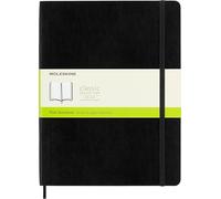 Moleskine Cuaderno Clásico con Hojas Lisas, Tapa Blanda y Cierre Elástico, Color Negro, Tamaño Extra Grande 19 x 25 cm, 192 Hojas