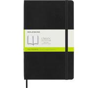 Moleskine Cuaderno Clásico con Hojas Lisas, Tapa Blanda y Cierre Elástico, Color Negro, Tamaño Grande 13 x 21 cm, 192 Hojas
