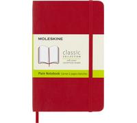 Moleskine - Cuaderno Clásico con Hojas Lisas, Tapa Blanda y Cierre Elástico, Color Rojo Escarlata, Tamaño Pequeño 9 x 14 cm, 192 Hojas