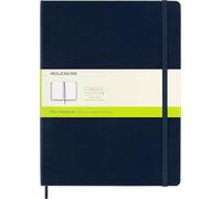 Moleskine - Cuaderno Clásico con Hojas Lisas, Tapa Dura y Cierre Elástico, Color Azul Zafiro, Tamaño Extra Grande 19 x 25 cm, 192 Hojas
