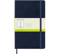Moleskine - Cuaderno Clásico con Hojas Lisas, Tapa Dura y Cierre Elástico, Color Azul Zafiro, Tamaño Grande 13 x 21 cm, 240 Hojas
