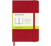 Moleskine - Cuaderno Clásico con Hojas Lisas, Tapa Dura y Cierre Elástico, Color Rojo Escarlata, Tamaño Pequeño 9 x 14 cm, 192 Hojas