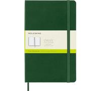 Moleskine - Cuaderno Clásico con Hojas Lisas, Tapa Dura y Cierre Elástico, Color Verde Mirto, Tamaño Grande 13 x 21 cm, 240 Hojas