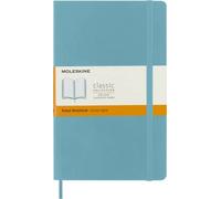 Moleskine - Cuaderno Clásico con Hojas Rayadas, Tapa Blanda y Cierre Elástico, Color Azul Arrecife, Tamaño Grande 13 x 21 cm, 192 Hojas