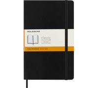 Moleskine Cuaderno Clásico con Hojas Rayadas, Tapa Blanda y Cierre Elástico, Color Negro, Tamaño Grande 13 x 21 cm, 192 Hojas