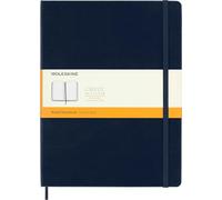Moleskine - Cuaderno Clásico con Hojas Rayadas, Tapa Dura y Cierre Elástico, Color Azul Zafiro, Tamaño Extra Grande 19 x 25 cm, 192 Hojas