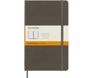 Moleskine - Cuaderno Clásico con Hojas Rayadas, Tapa Dura y Cierre Elástico, Color Marrón Tierra, Tamaño Grande 13 x 21 cm, 240 Hojas