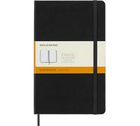 Moleskine - Cuaderno Clásico con Hojas Rayadas, Tapa Dura y Cierre Elástico, Color Negro, Tamaño Grande 13 x 21 cm, 240 Hojas