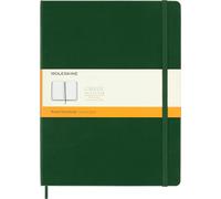 Moleskine - Cuaderno Clásico con Hojas Rayadas, Tapa Dura y Cierre Elástico, Color Verde Mirto, Tamaño Extra Grande 19 x 25 cm, 192 Hojas
