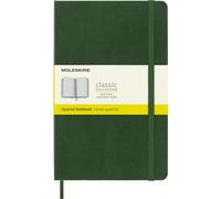 Moleskine - Cuaderno Clásico con Hojas Cuadriculadas, Tapa Dura y Cierre Elástico, Color Verde Mirto, Tamaño Grande 13 x 21 cm, 240 Hojas