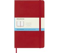 Moleskine Cuaderno clásico hojas punteadas, tapa dura y cierre elástico, rojo 13×21 cm, 240 hojas