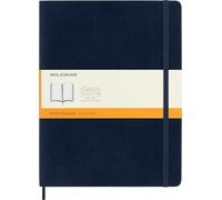 Moleskine - Cuaderno Clásico con Páginas Rayadas, Tapa Blanda y Goma Elástica, Color Azul Zafiro, Tamaño Extra Grande 19 x 25 cm, 192 Páginas